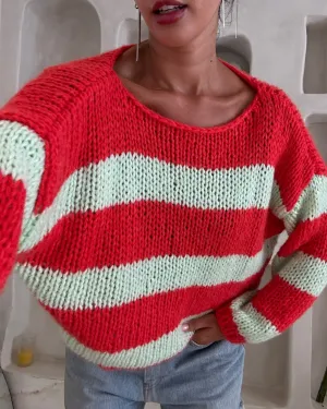 Pre-Order: Red and Green Forget Me Not Jumper