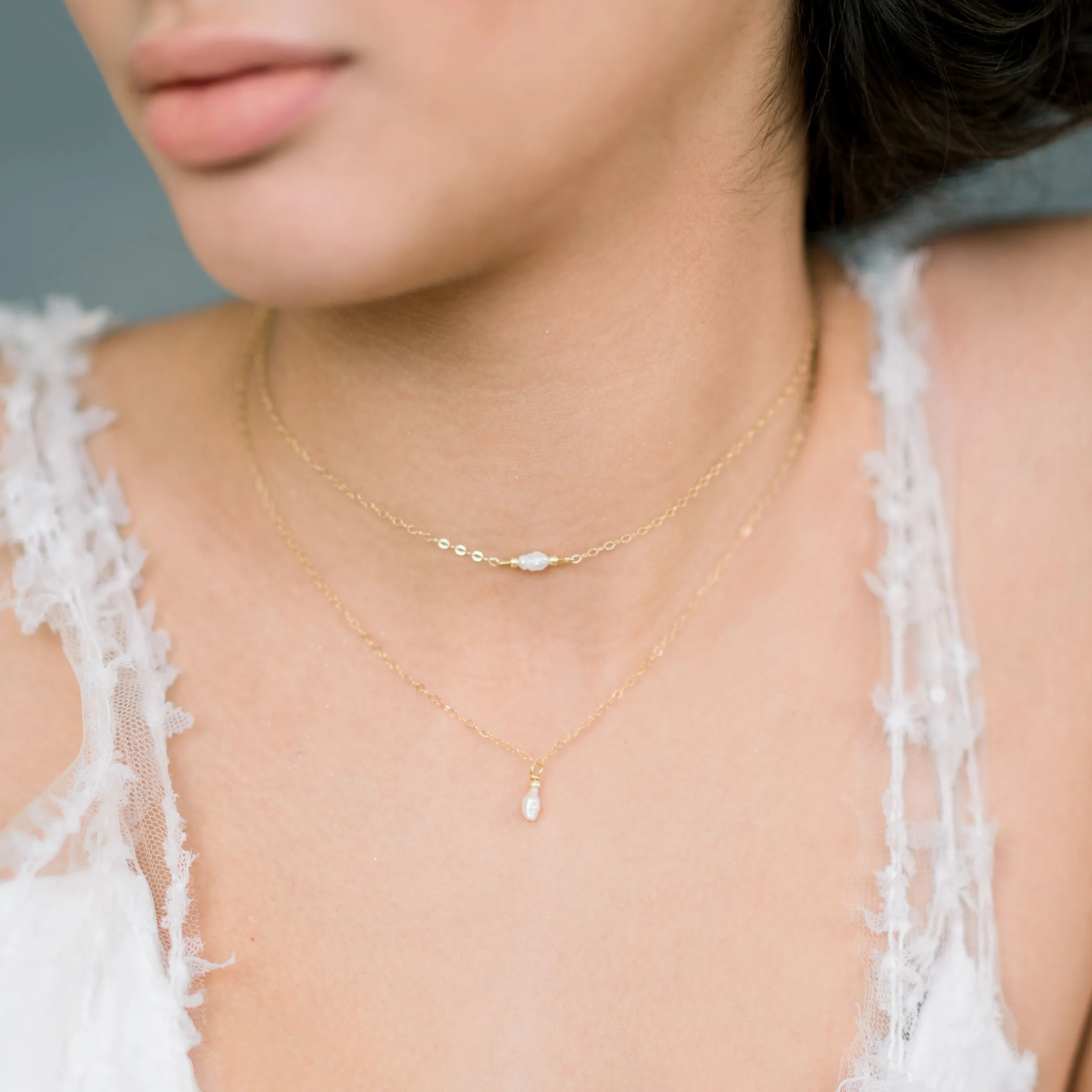 RAINA Vintage Pearl Necklace
