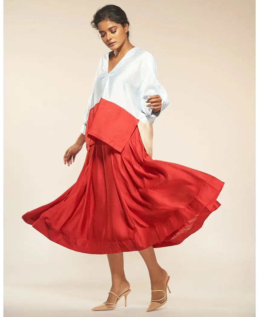 Red Silk Skirt