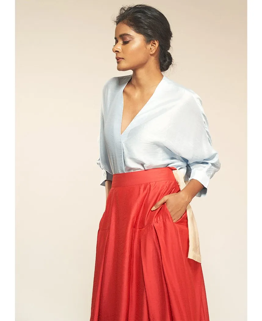 Red Silk Skirt