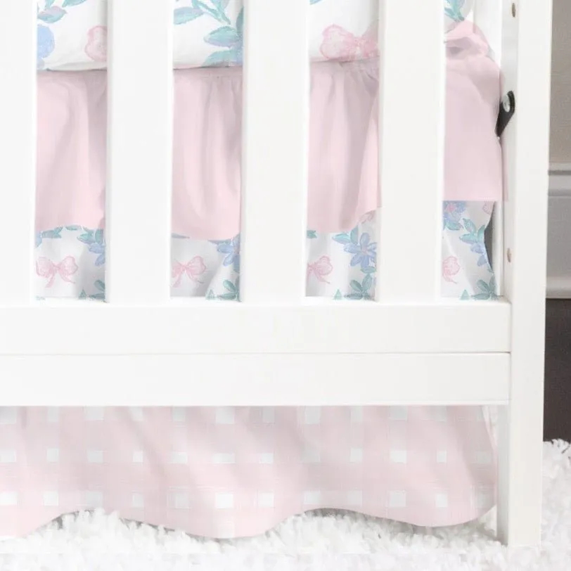 Ruffled Crib Skirt | Floral Bows & Plaid
