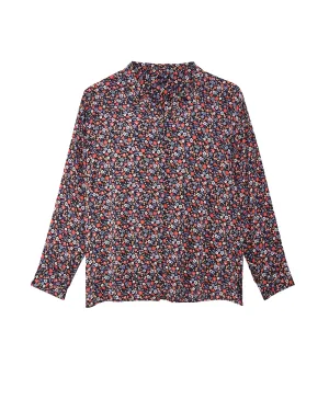 Selena Button Down Top | Black / Mauve