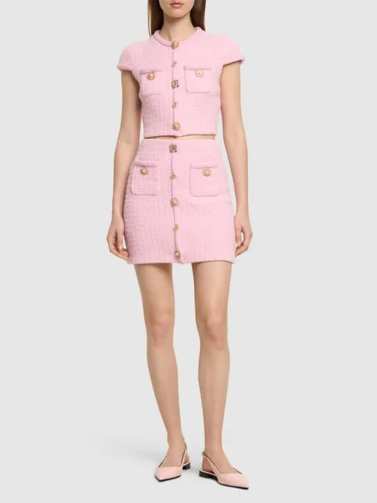 Self-portrait   Embellished knit mini skirt 