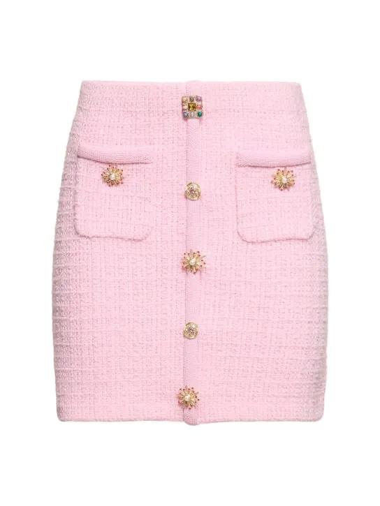 Self-portrait   Embellished knit mini skirt 