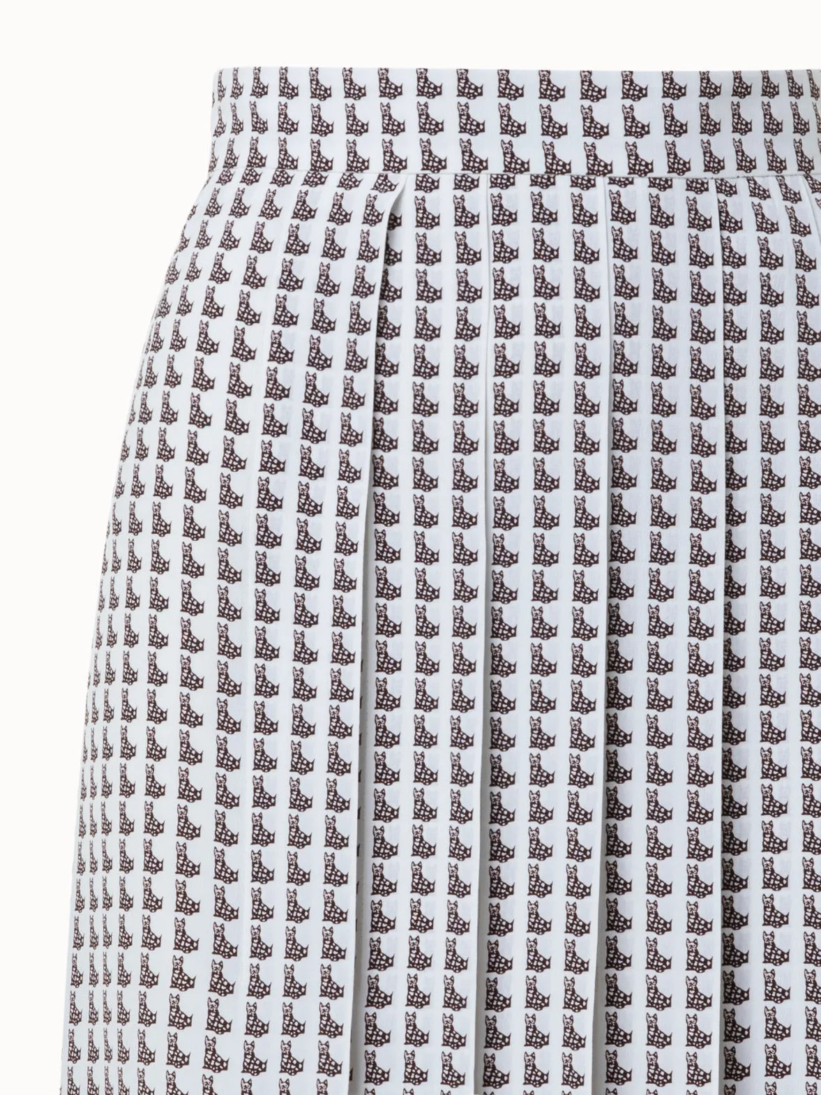 Silk Crêpe Pleated Skirt with Emma Print