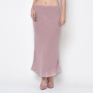 Silver Rose Pink Bias Skirt