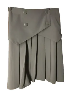 skirt cross flap pleated - black