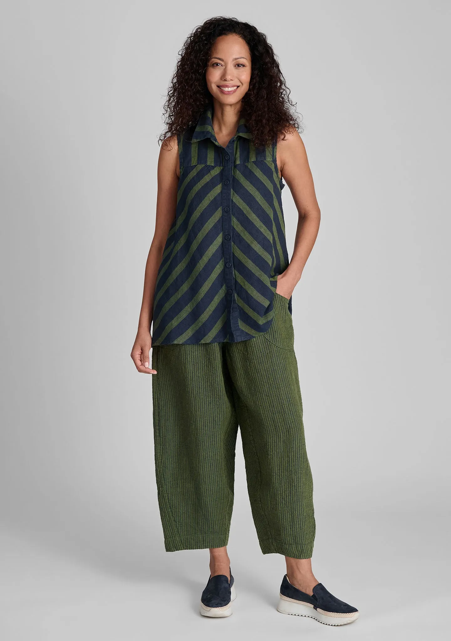 Skyline Blouse - Sleeveless Linen Blouse