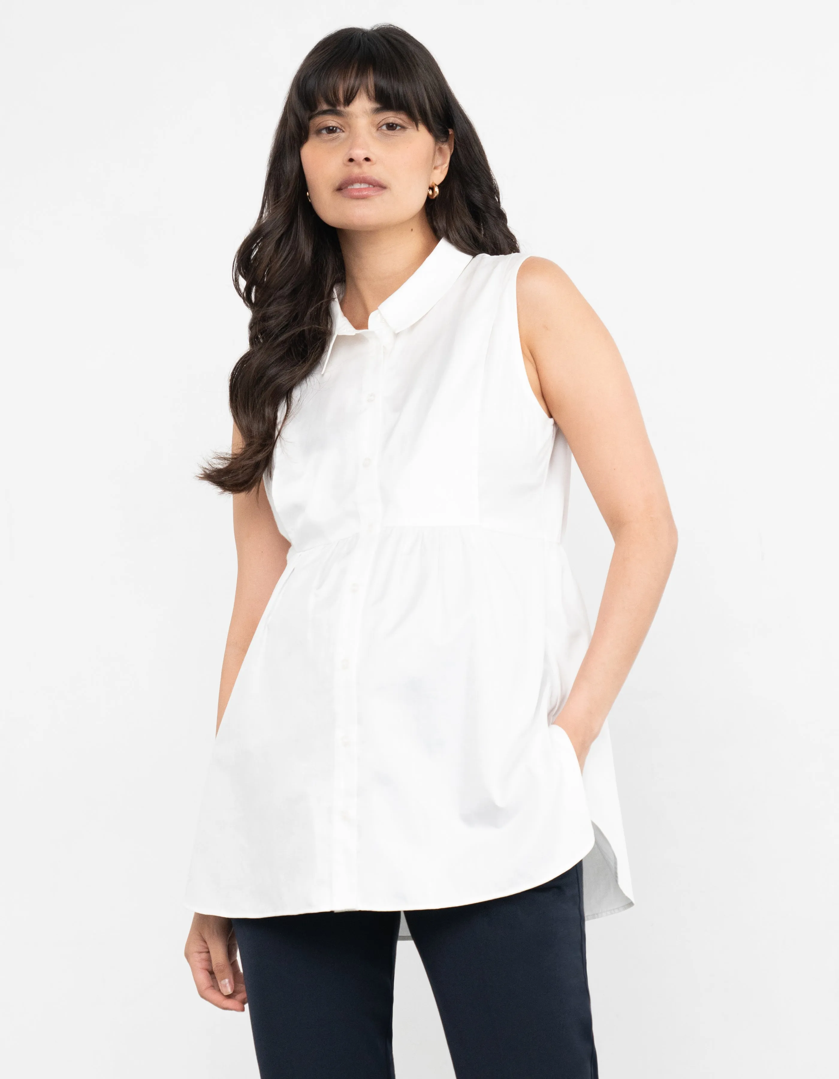 Sleeveless Layering Maternity   Nursing Shirt