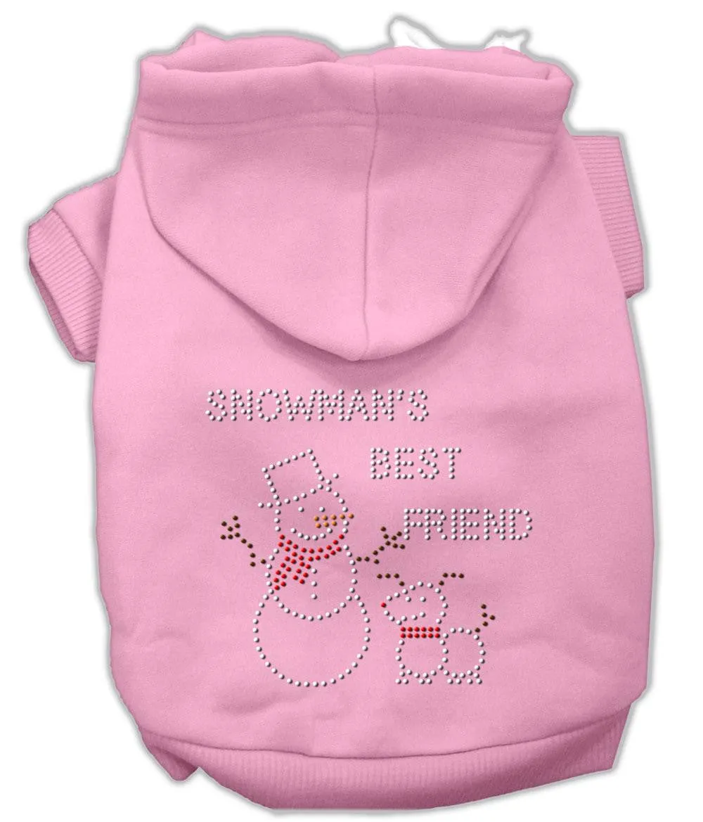 Snowman's Best Friend Rhinestone Hoodie Pink L (14)