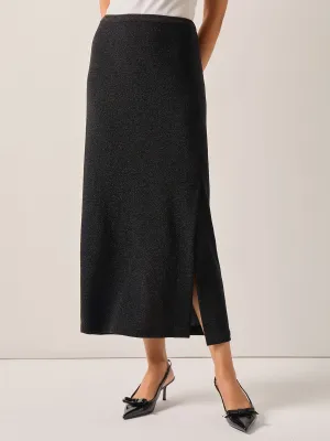 Sparkle Stretch Woven Straight Maxi Skirt