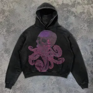 Street style men's long sleeve hoodie