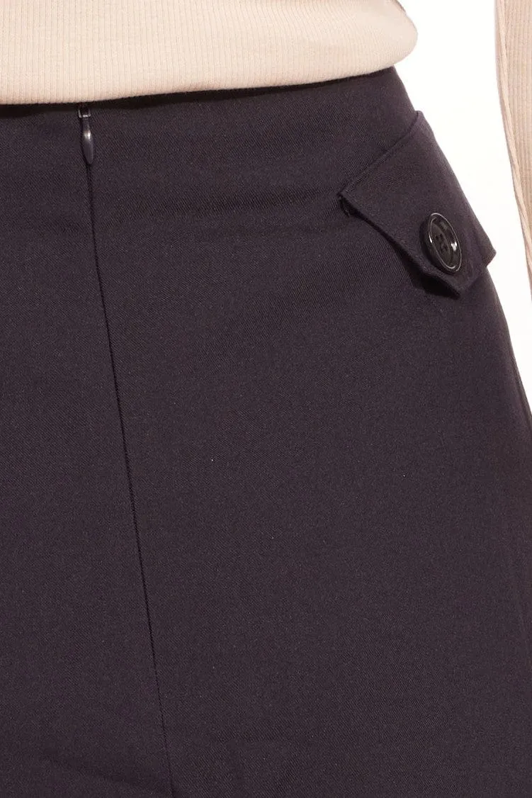 Tailored Pleated Mini Skirt-Black