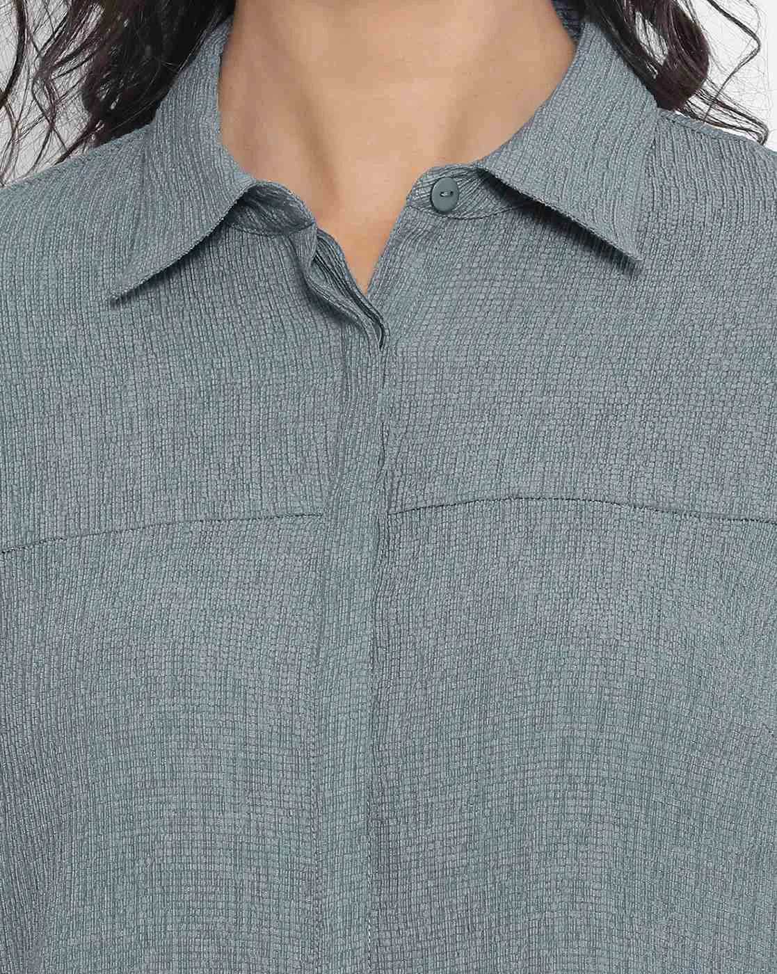 Teal Blue Peplum Top