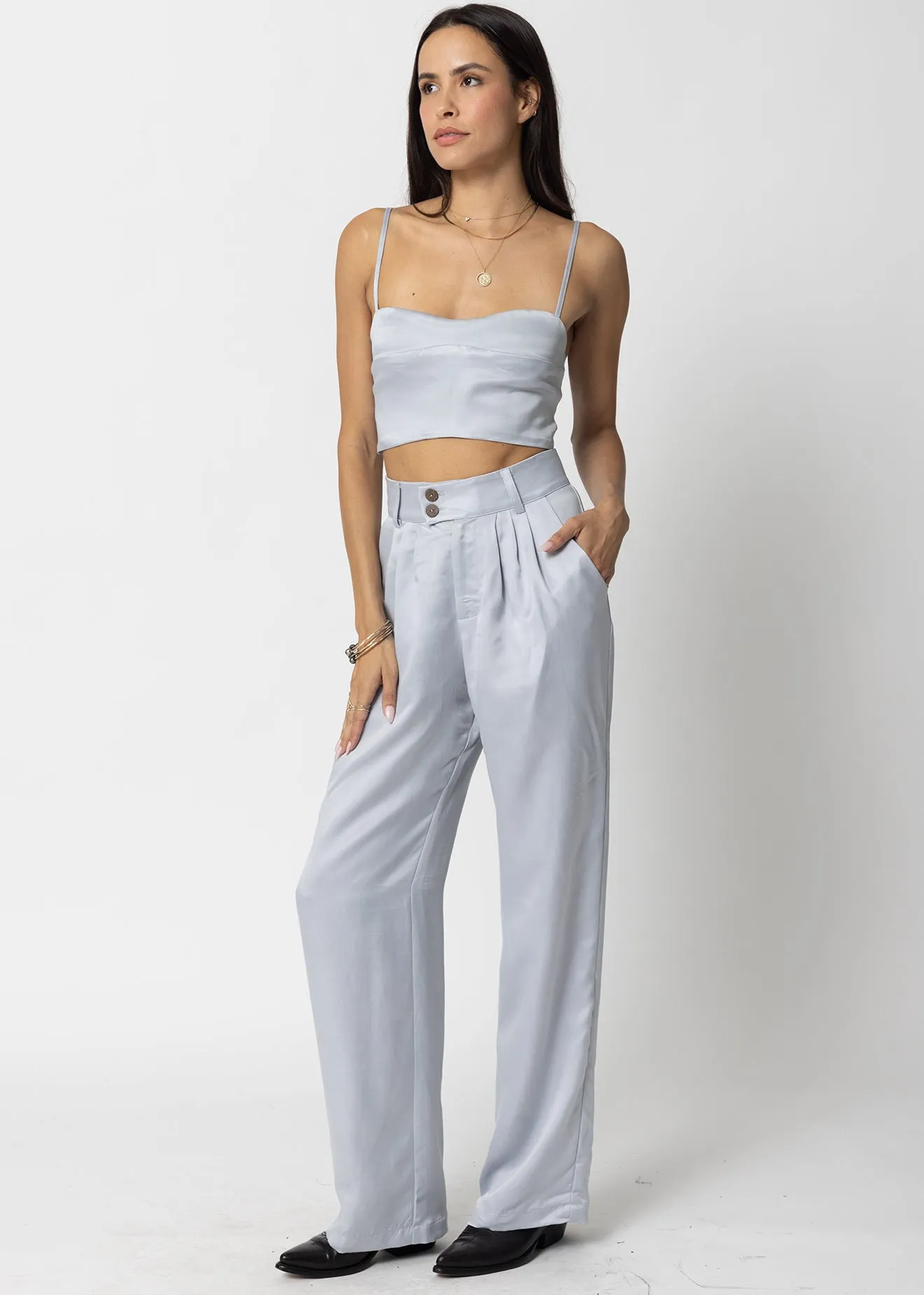 THE CUPRO SILKY PLEATED PANT