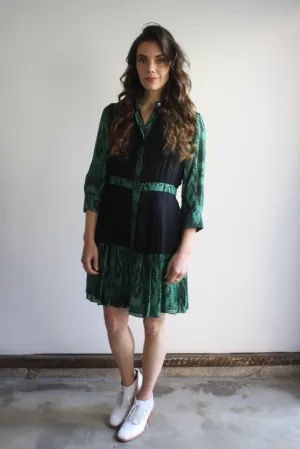 Thomas Sires Pleated Silk Dress