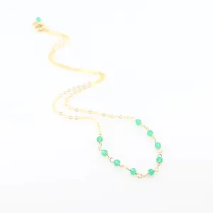 Tiny Gemstone Layering Necklace, Green Onyx