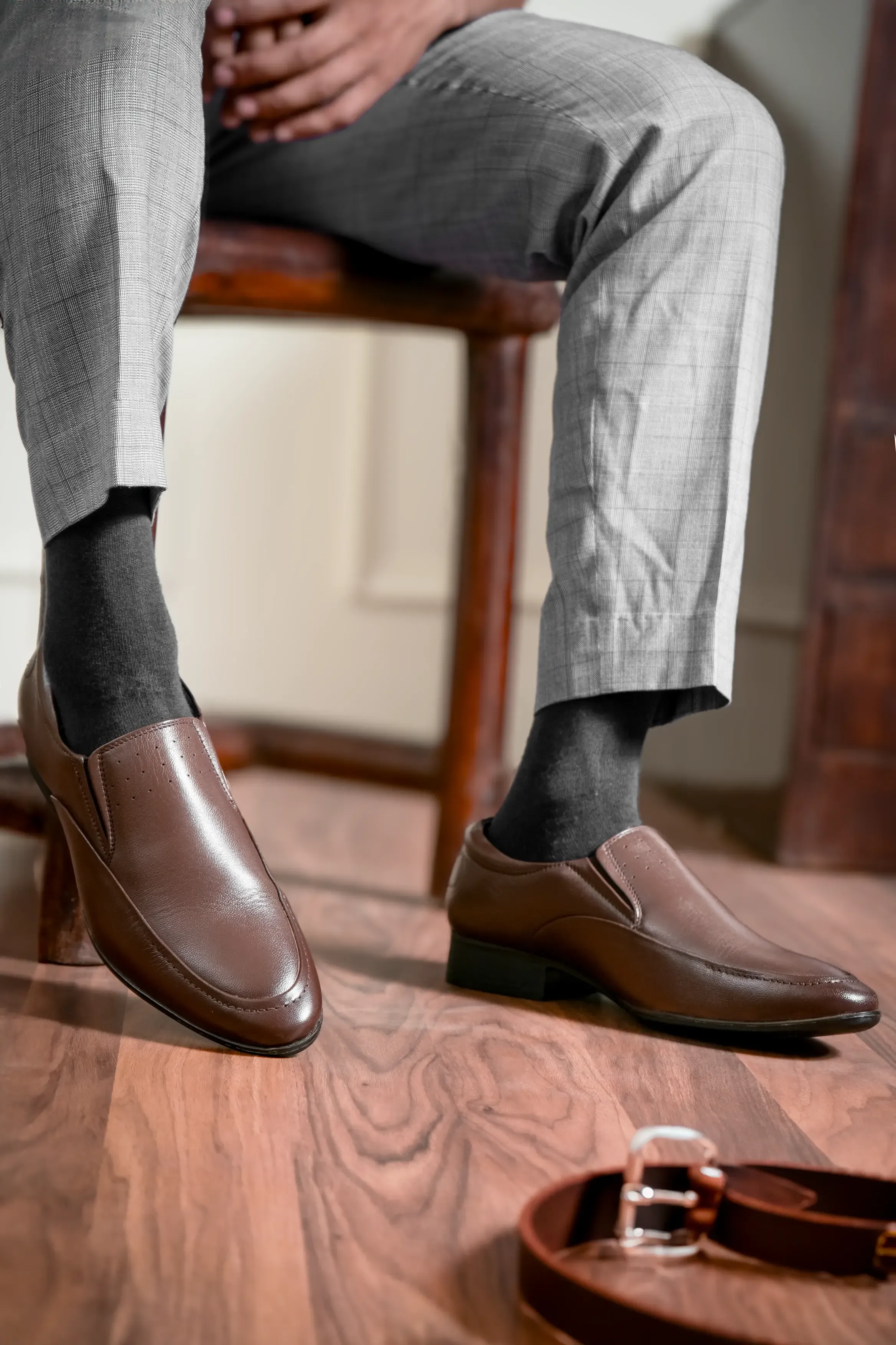 Vintage Full Grain Leather Slip Ons