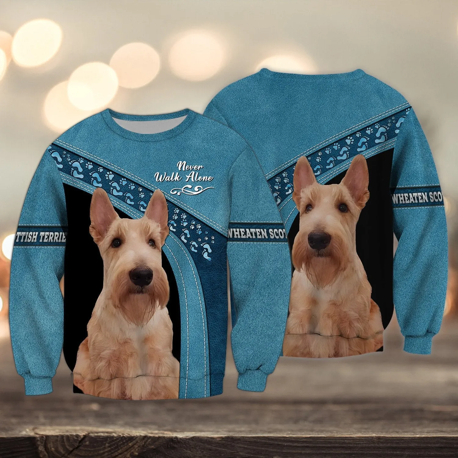 Wheaten Scottish Terrier Multicolor Option Love Never Walk Alone 3D Full Print Sweatshirt