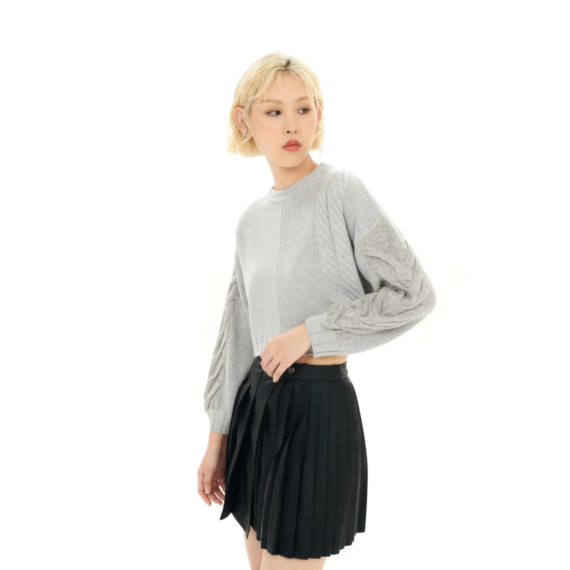 Women Pleated Skirt Shorts - Black