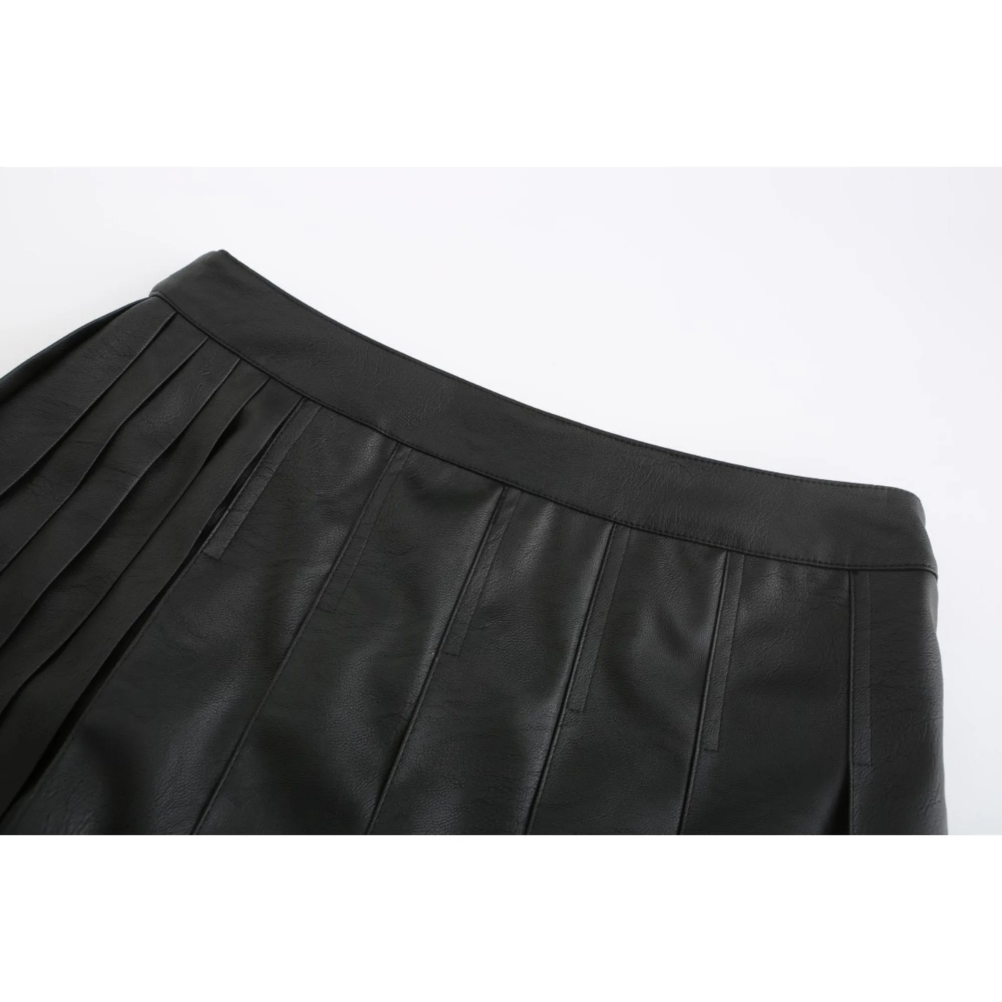 Women Pleated Skirt Shorts - Black