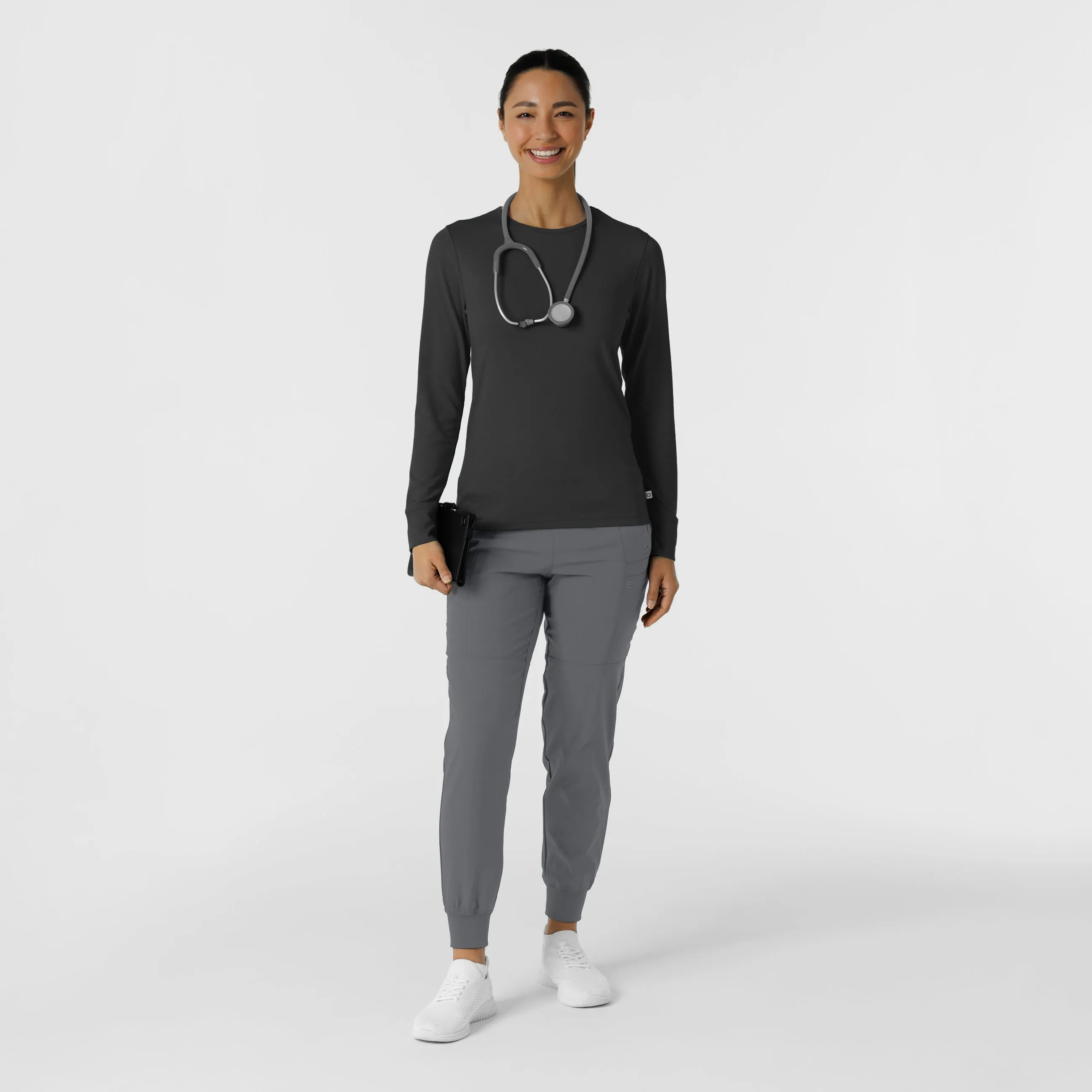 Women's Long Sleeve Layering Tee in Black