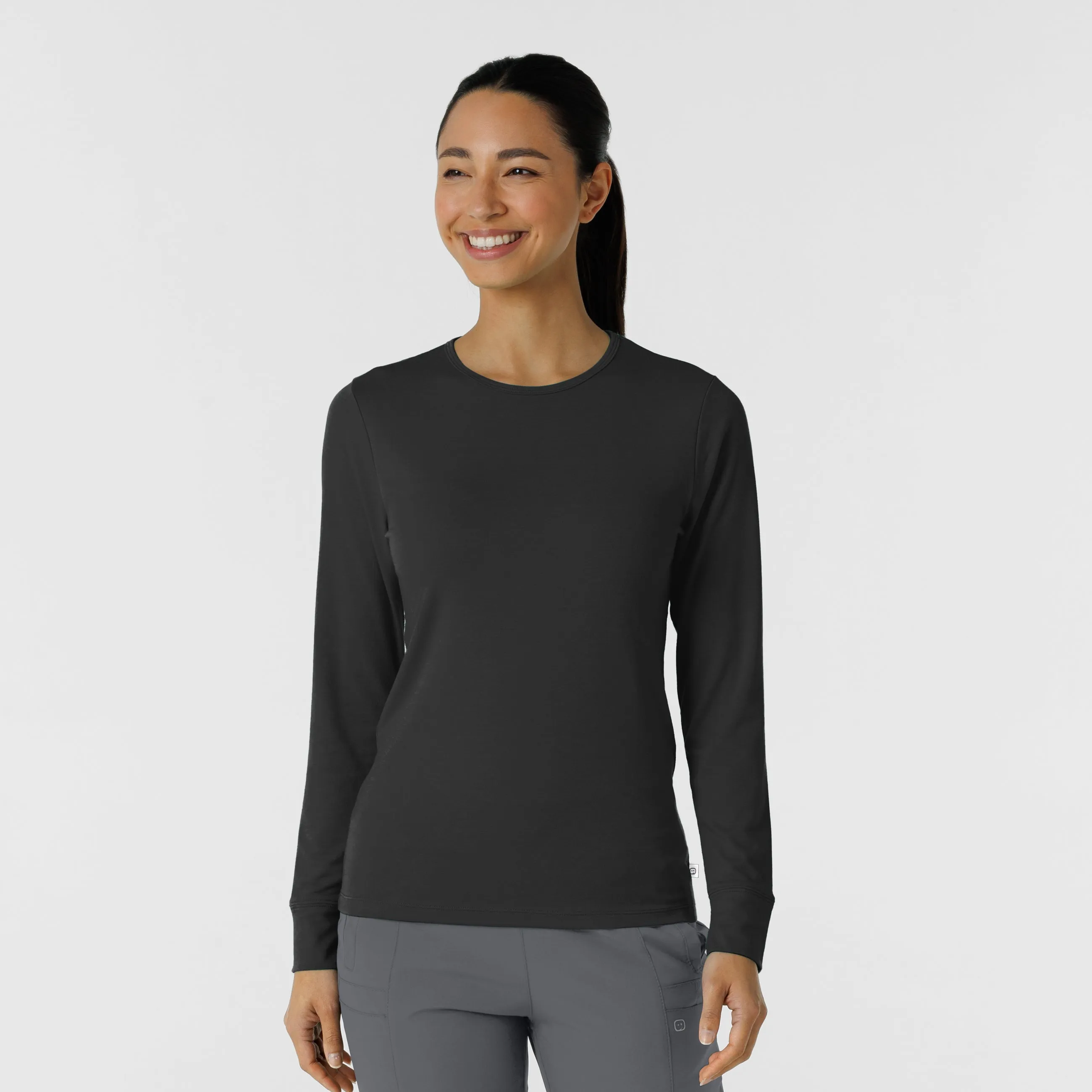 Women's Long Sleeve Layering Tee in Black