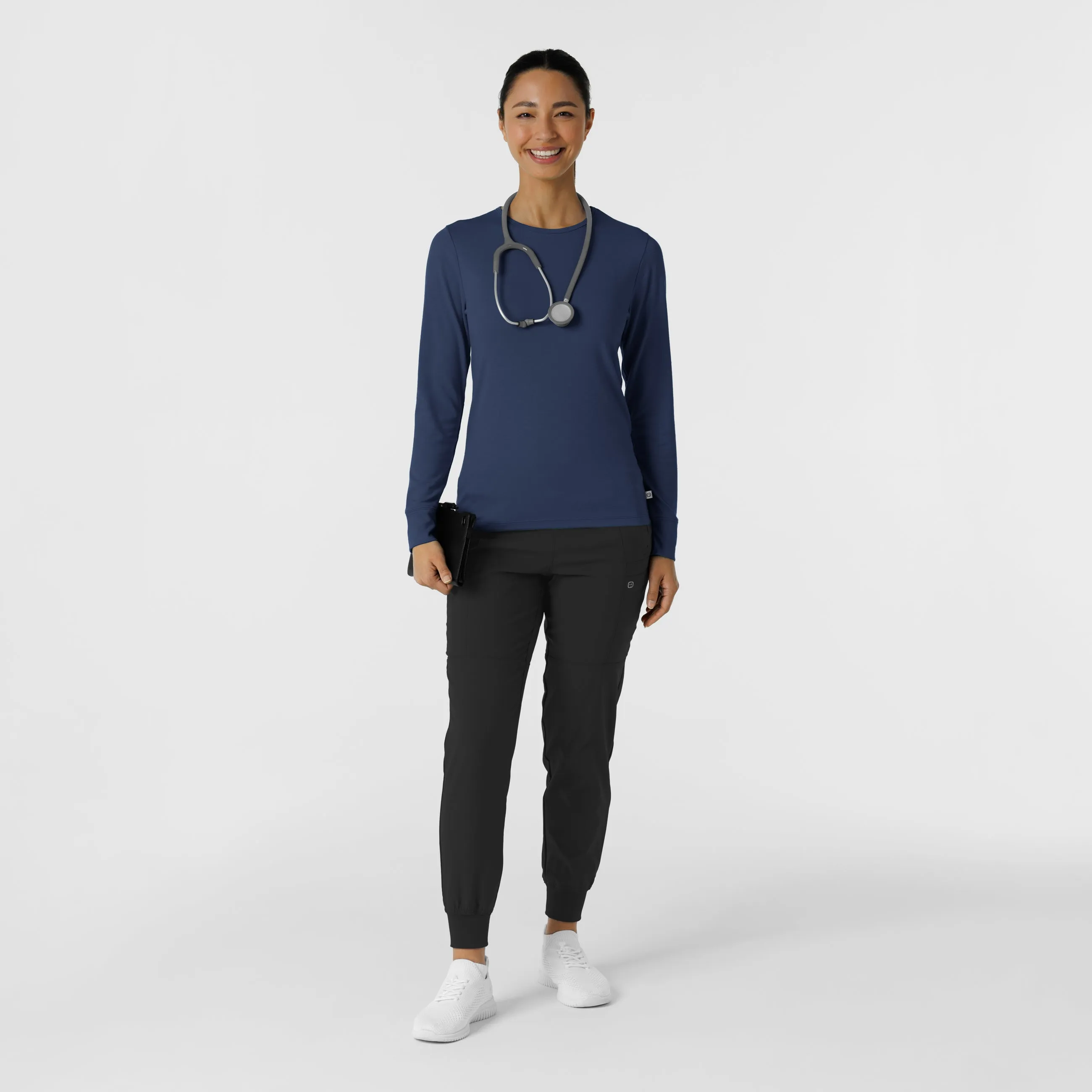 Women's Long Sleeve Navy Blue Layering Tee