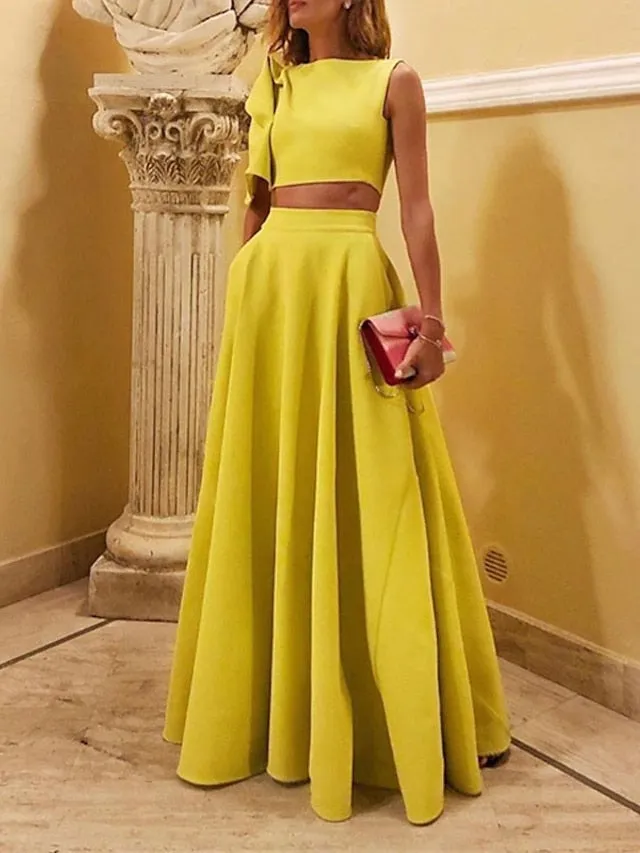 Women's Two Piece Swing Maxi Dress Set