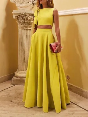 Women's Two Piece Swing Maxi Dress Set