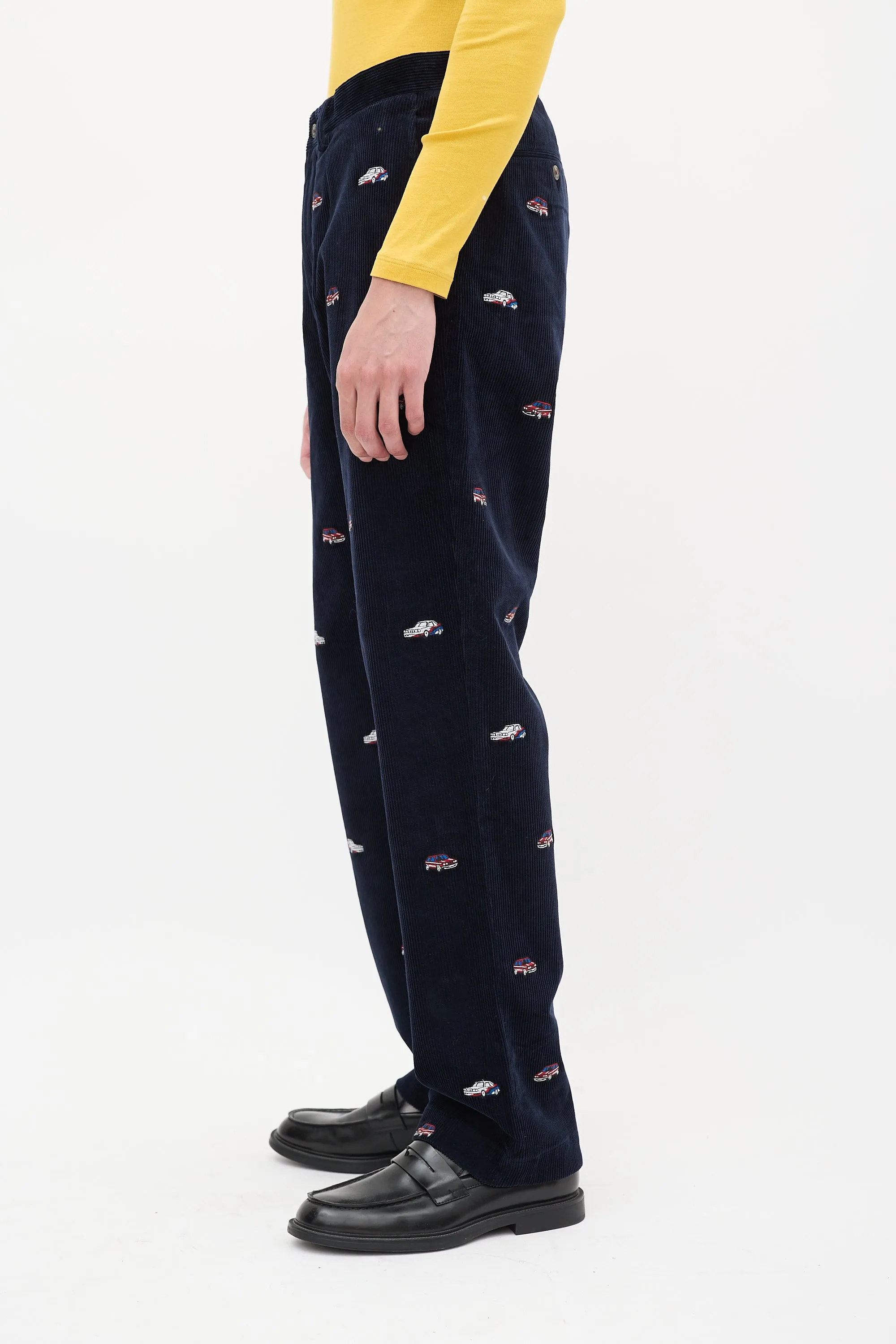 X Polo Navy Corduroy Embroidered Pant