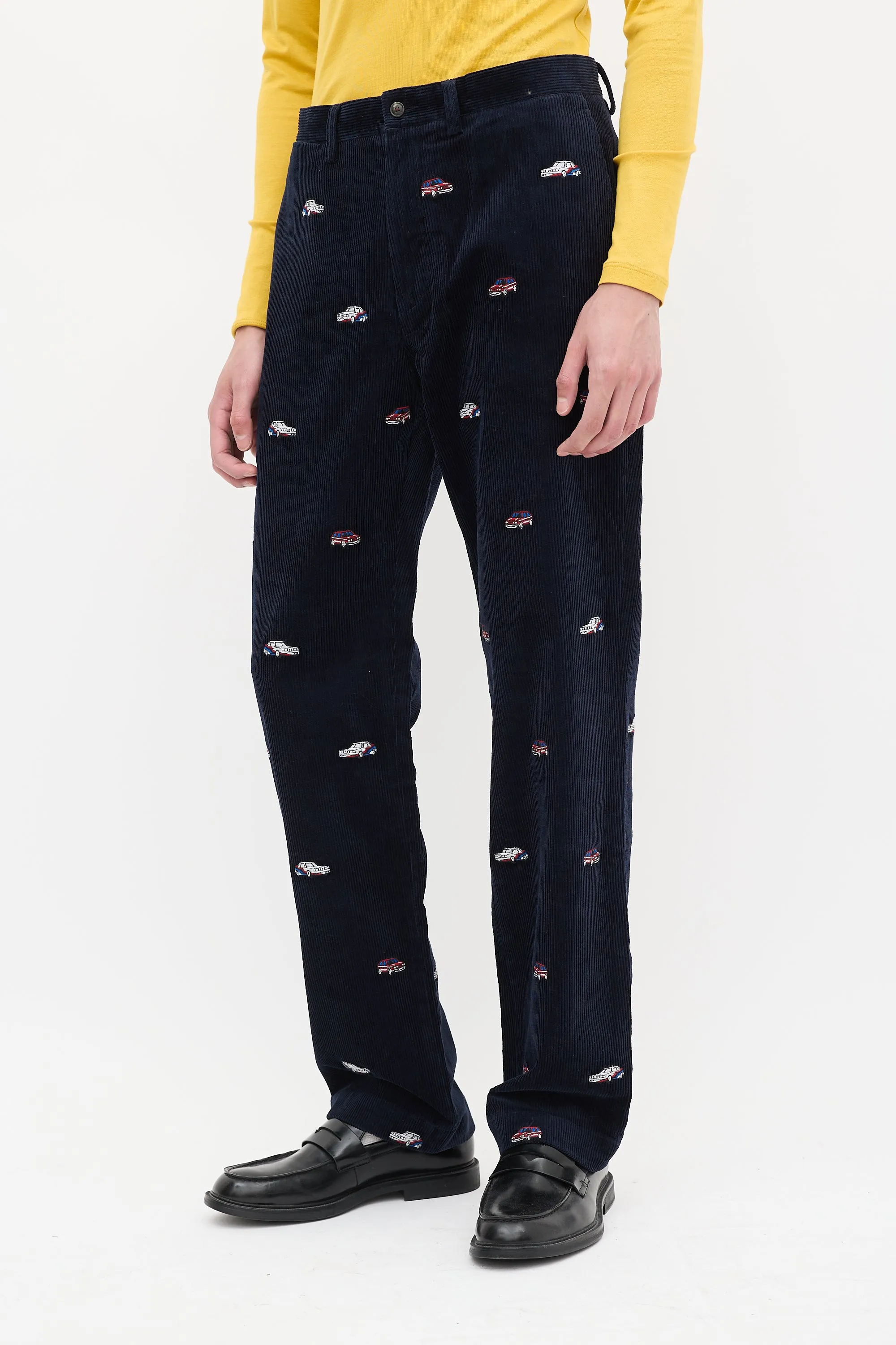 X Polo Navy Corduroy Embroidered Pant