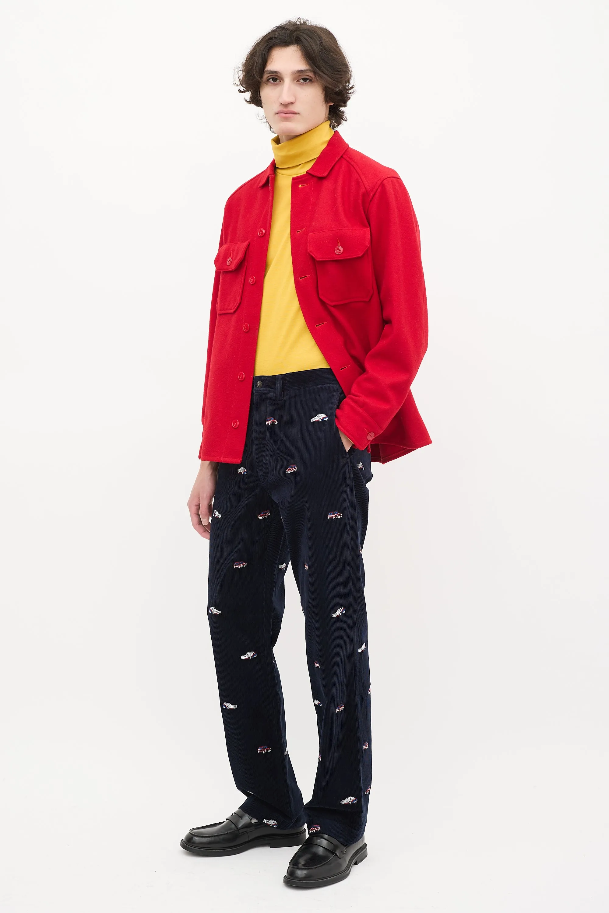 X Polo Navy Corduroy Embroidered Pant